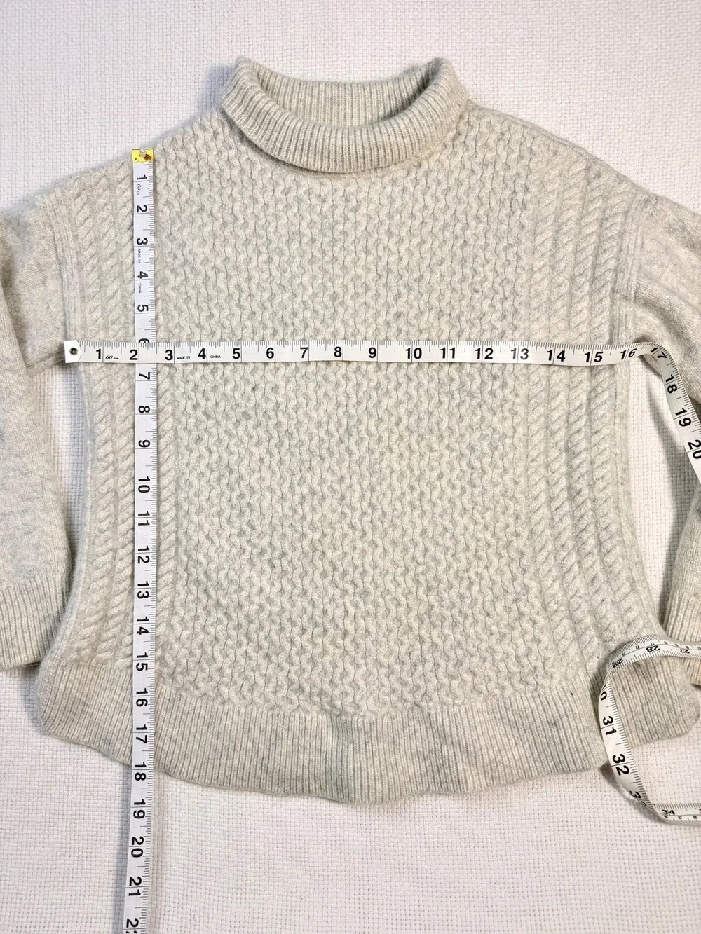 Vineyard Vines Cashmere Merino Wool Cable Knit Mock Neck Sweater S